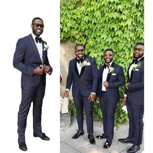 Shawl Lapel Men Tuxedos Wedding Grooms Party One Button Blazer Custom Made Handsome Groomsmen Marriage High Quality Jacket