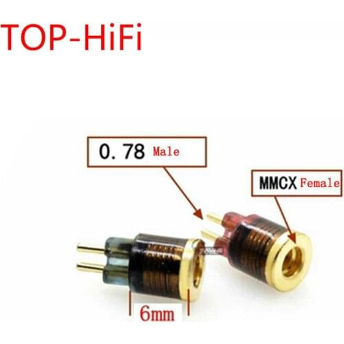 TOP-HiFi Headphone Plug for W4r UM3x 1964 Heir 10.A IEM8.0 IEM10.0 KZ zs5/zs3 0.78mm Male to MMCX Female Converter Adapter