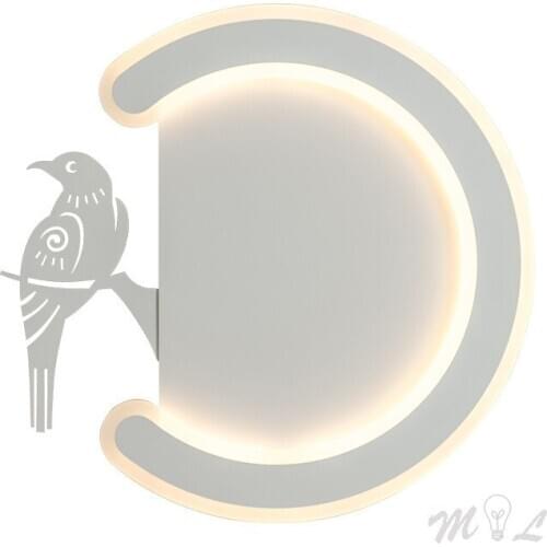 Modern Bird Lamp Acrylic Wall Lamp Led Wall Light Fixtures Living Room Bedroom Light Beside Lamp Wall Sconces Dressing Table