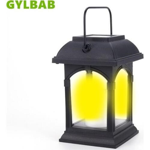 GYLBAB Retro Streetlight Waterproof Flame Flickering Landscape Garden Lamp string candle lantern LED Solar night Wall Outdoor