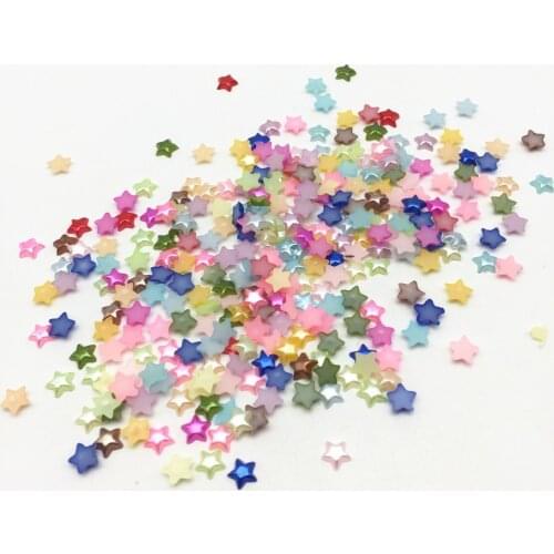100pcs 6mm Mixed Tiny Star Pearls Flatbacks Embellishments DIY Nails Decorations Scrapbooking Christmas Crafts Cardmaking