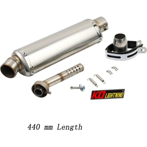51mm Universal Motorcycle Exhaust Tail Pipe With DB Killer 310/370/440mm Stainless Steel Exhaust System For ATV Street Bike