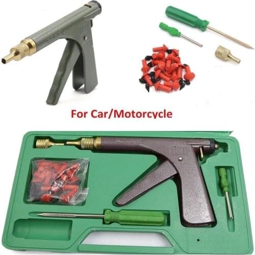 Vacuum Tire Repair Gun Kit Motorcycle Electric Bicycle Tire Repair Tools Puncture Plug Repair Air Leak Block Kit
