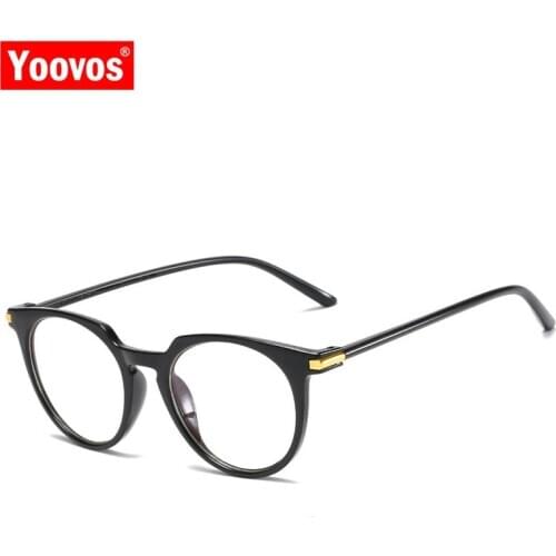 Yoovos Round Glasses Women 2021 Eyeglasses For Women Blue Light Eyewear Brand Design Glasses Transparent Frame Retro Okulary