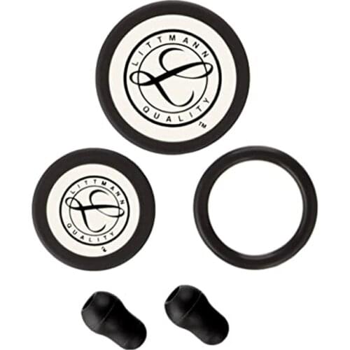 Medical Stethoscope Spare Parts Replacement Accessories Earplug Eartip Diaphragm Rim Assembly Kit Black for Littmann Stethoscope
