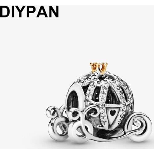 Fit Original Pandora Bracelet Charms 925 Sterling Silver Pumpkin Car Charm Silver 925 Jewelry Women Berloque