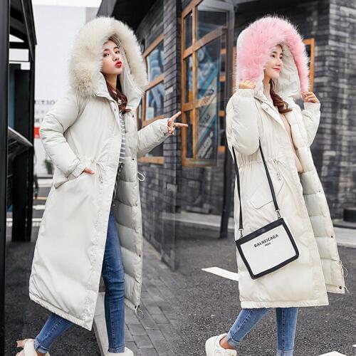 2018 Polyester Zipper Slim Full Flocking Direct Selling New Clothes Woman Long Cotton Loose Coat Tide