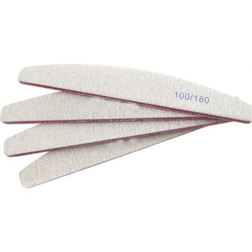 1PC Professional Half Moon Curved Double Side Gray Color Nail Files Buffer Manicure Accessory Tools Nail Art Care Tool