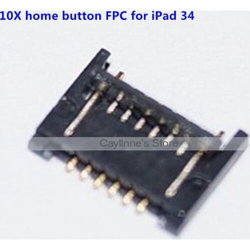 10pcs Original Home Button FPC Connector for iPad 3 4 6pin on Motherboard Repair Parts