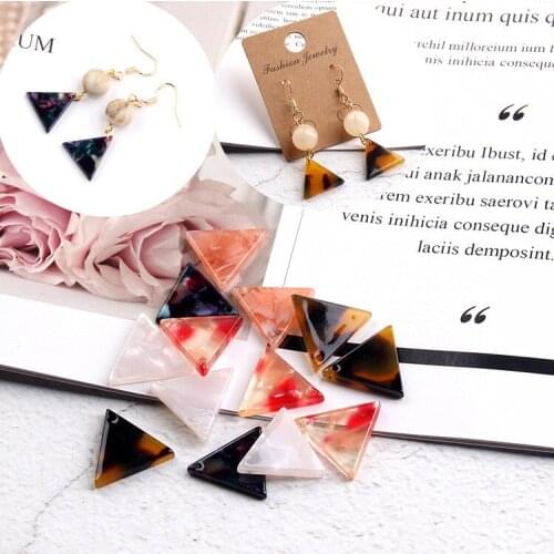 Triangle Shape Eardrop Single Hole Earring Accessories Jewelry Components Diy Material Handmade 6pcs