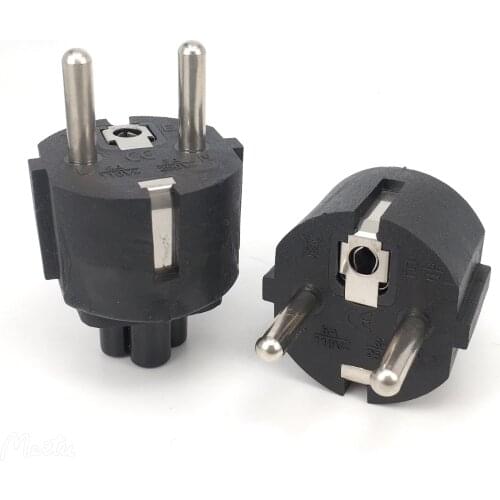 EU Mains Power Cable plug adapter EU PLug to IEC320 C5 Clover Leaf adapter plug