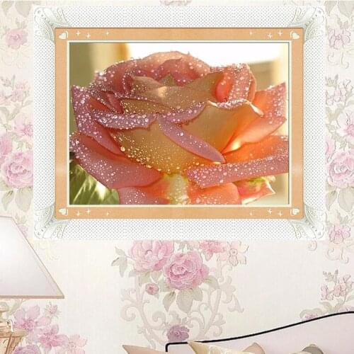 Diamond Embroidery Diy Diamond Painting Cross Stitch Kits Diamond Mosaic Water drops roses Full Square Diamond Embroidery BS138