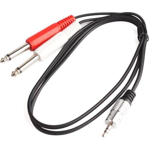 90cm 3ft 3.5mm 1/8" Stereo Male to Dual Mono 1/4" 6.35mm Audio Amp Cable #86129