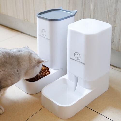 Automatic Cats Dogs Food Feeder and 3.8L Waterer Plastic Pets Food Dispenser Gamelle Chat Puppy Feeding Machine