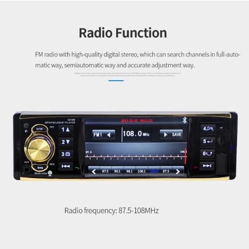 Car Player Mp5 Reversing Image Bluetooth Connection 4.1 Inch Stereo FM Player USB Steering Wheel Remote Control Player