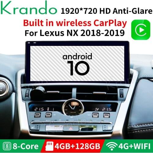 Krando Android 10.0 10.25'' for Lexus NX 2018-2019 car radio multimedia system central multimidia android autoradio dvd player