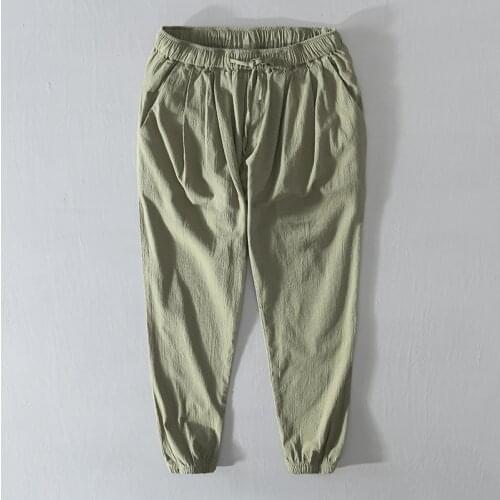 Black Harem Pants for Men 98% Cotton Loose Lightweight Drawstring Trousers Male 2021 Summer New Lightweight Casual Clothes