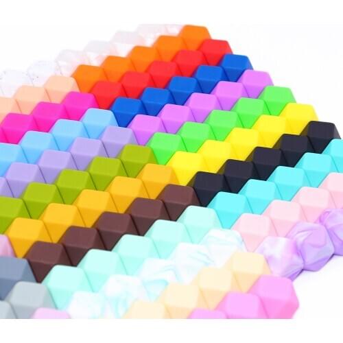 17mm Colorful Silicone Beads Infant Baby Teether Jewelry Beads BPA Food Grade Baby Silicone Toys For Handmaking DIY Beads