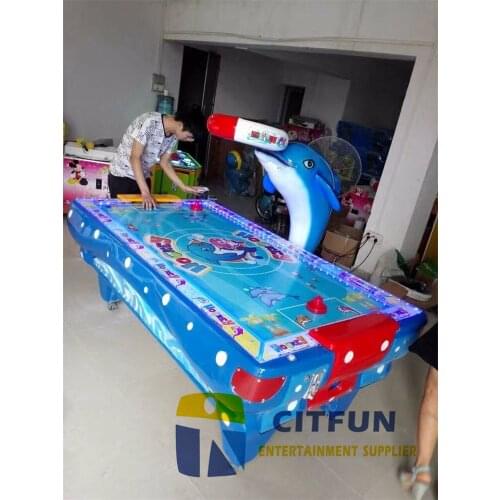 Kids Dolphin indoor electronic equipment arcade air hockey table game machine GM002B