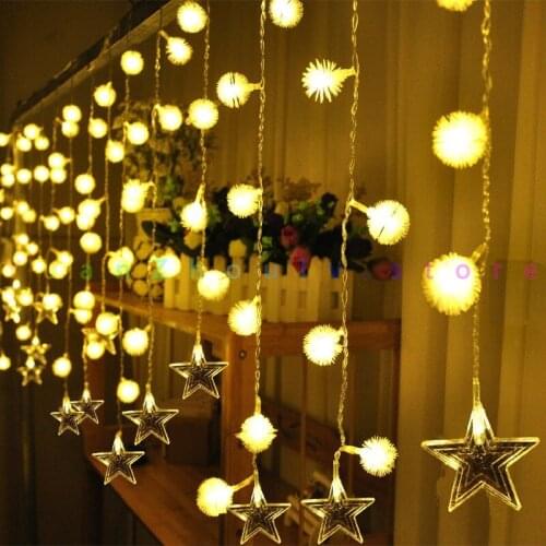20M Led Garland String Light Star Curtain Icicle Light Fairy Light String Wedding Home Party Decor Interior Lighting Icicle Lamp