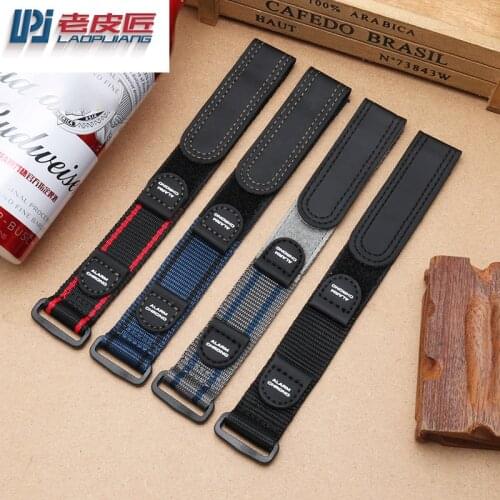 Velcro canvas strap instead of r-umenos22/23mm nylon strap outdoor military watch with r-umenos silicone mens Bracelet18 20mm