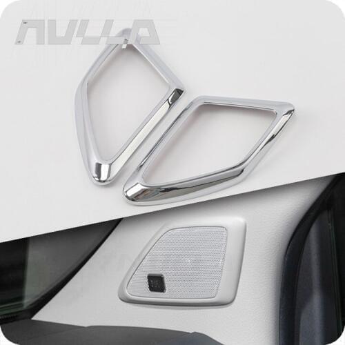 Chrome A Pillar Interior Triangle Speaker Audio Horn Ring Cover Trim For Toyota Land Cruiser LC150 Prado 2018 Decoration Frame