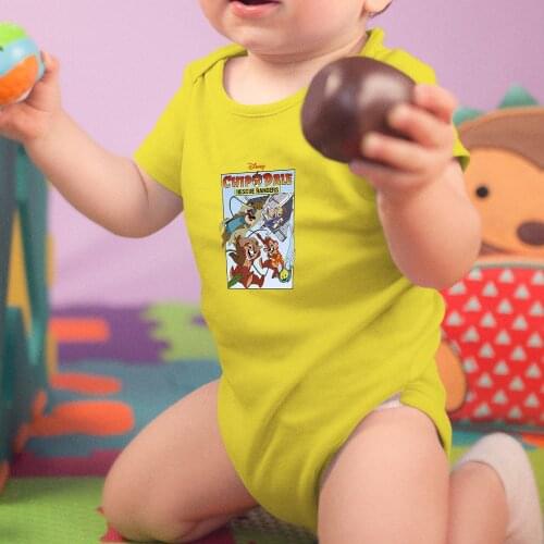 Disney Summer New Products Baby Girl Boy Onesie 0-24M Comfort Harajuku Style Chip 'n' Dale Print Newborn Jumpsuit Four Seasons