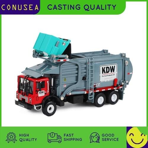 CONUSEA 1:24 Garbage Cleaning Alloy Construction Engineering Vehicle Caterpillar Rubbish Truck Tractor Model Toys for Boys