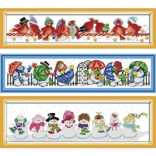 Snowman Patterns Counted Cross Stitch kits Sale Christmas owl Print Fabric DIY Handmade Home Decor Crafts Embroidery Thread Sets