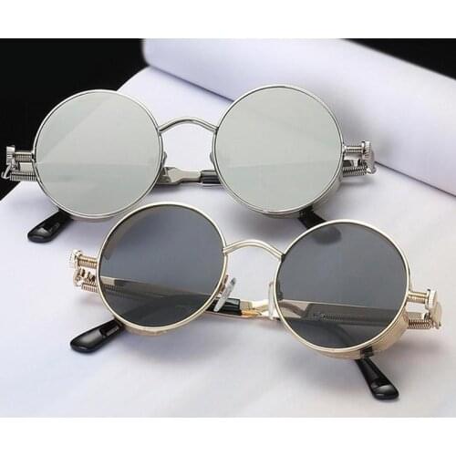 New Round Sunglasses Steampunk Glasses Outdoor Sunscreen Women Sunglasses Sunglasses And Men Fashion Anti-UV H2U5