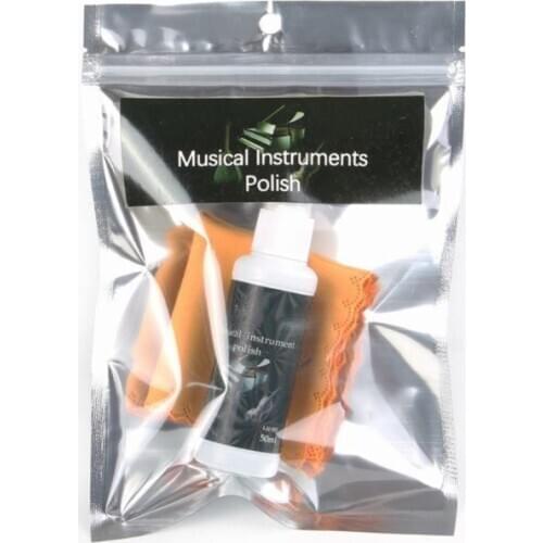 50ml Guitar Bass Stringed Instrument String Maintenance Cleaner Polish Treated Spray with Cleaning Cloth K1KD