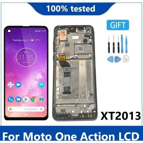 Original Display For Moto One Action LCD Display For One Action XT2013 Display LCD Screen Touch Digitizer Assembly With Frame