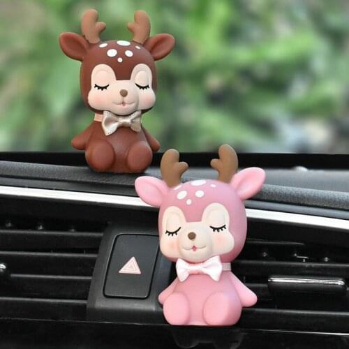 Air Freshener Outlet Vent Automatic Flavoring Elk Car Flavoring Agent Solid Perfume Clip Decoration Cartoon Smell Aroma Car