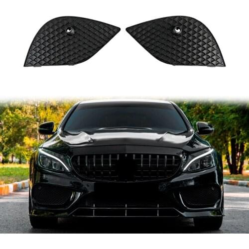 2Xcar Front Grille Grill Lower Bumper Fog Light Cover Trim Replacement For Benz C-Class W205 A2058856001/A2058859001