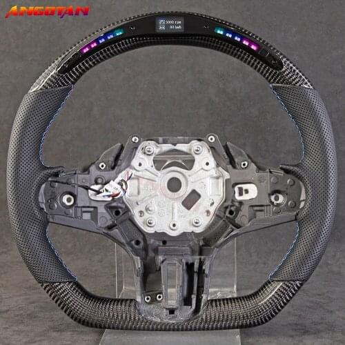 Carbon Fiber perforated leather Steering Wheel with LED Fit For BMW 3 Series