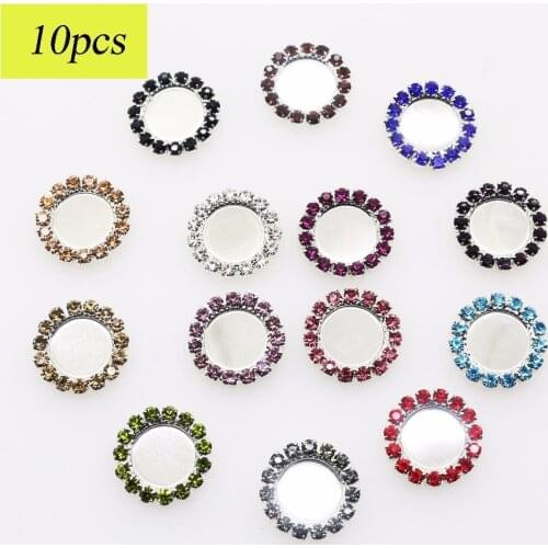Factory direct inner 10mm rhinestone buttons tray bottle cap setting can choose styles Mix 11 colors 10PCS NK-T6.423