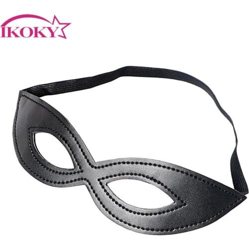 IKOKY Erotic Toys Sex Eye Mask Sex Toys for Couple Adult Games Slave PU Leather SM Bondage