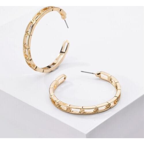LUNA CHIAO Fashion Jewelry Boho Metal Hoop Earrings for Women-Hyperbole Big Earring Hoops