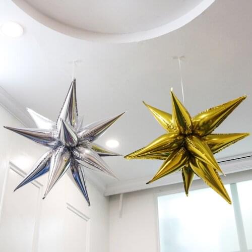 DIY Explosion Star Balloons 12pcs/lot Birthday Party Aluminum Film Water Droplets Balloons For Home Market Event Party Supplies