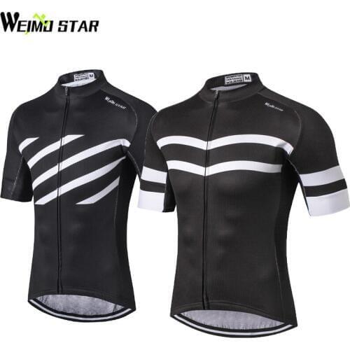 Weimostar Short sleeve Cycling Clothing tops mtb Cycle Clothes wear Black Summer Team Bike Shirts Cycling Jackets Breathable