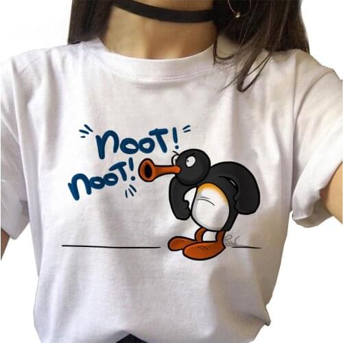 Womens Oversized T-shirt Noot Noot Pingu Summer T-shirt Ladies Printed Cartoon T-shirt Casual Ulzzang Women Clothing T-shirt