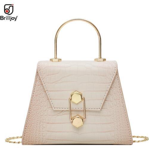 Trapezoid Crocodile Pattern PU Leather Crossbody Bags For Women 2020 Totes With Metal Handle Lady Shoulder Messenger Bag Handbag