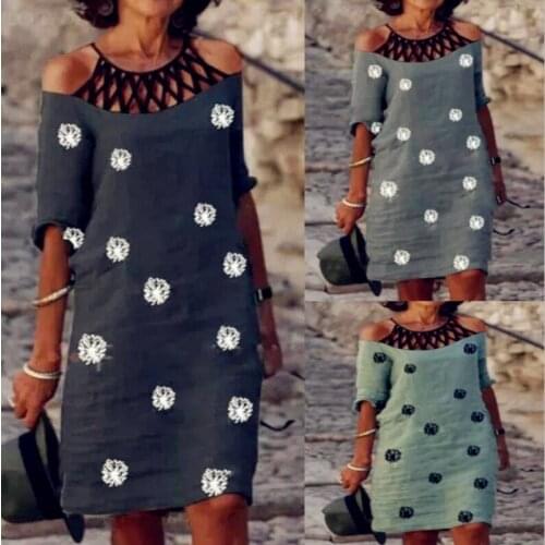 Women 2021 Loose Summer Vintage Ruffles Befree Dress Large Big Lace Hole Summer Boho Casual Party Elegant Dresses Plus Sizes