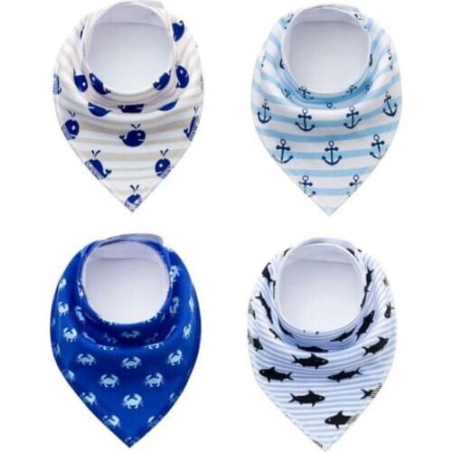4PCS/Lot Baby Bandana Drool Bibs Bandana Bibs for Boys and Girls Super Absorbent Bandana Drool Bibs Teething Bibs