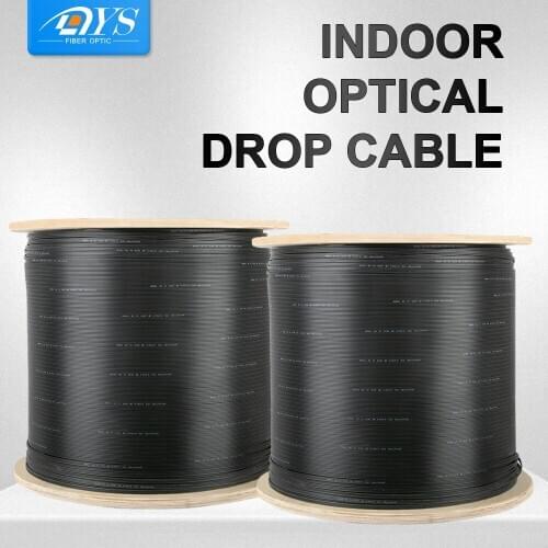 4 Core 2 Steel Wire indoor Outdoor G.657A FTTH fiber optic Drop Cable Single Mode PVC/LSZH Optical Cable GJXFH-4XN 1000m/roll
