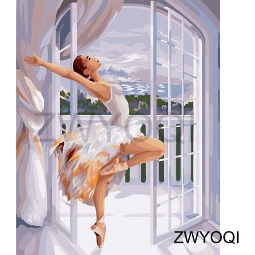 5D DIY Diamond embroidery Full Square Diamond painting Cross stitch Oil painting dancer Full Round Diamond mosaic Window balcony