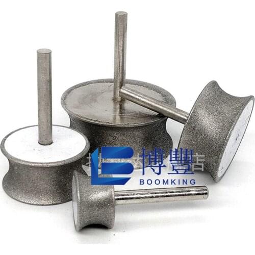 BOOMKING Diameter 16 mm ~ 60 mm Grit 80/200# Electroplated grinding diamond wheel,semicircle Pencil edge,For glass jade Stone