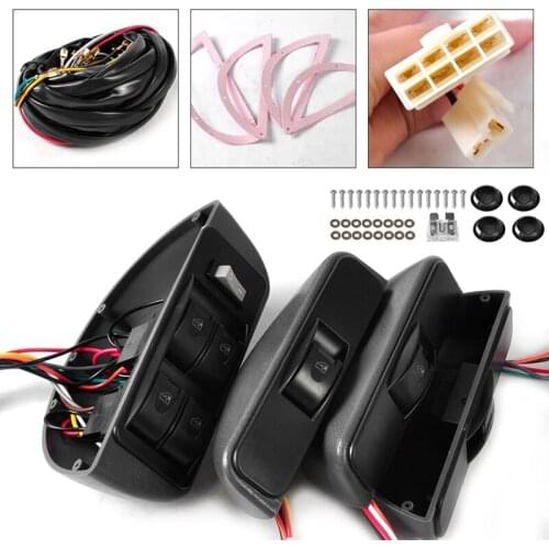 12V Car Universal Crescent Power Window Switch Kit 4-Door Power Window Switch Car Window Kit