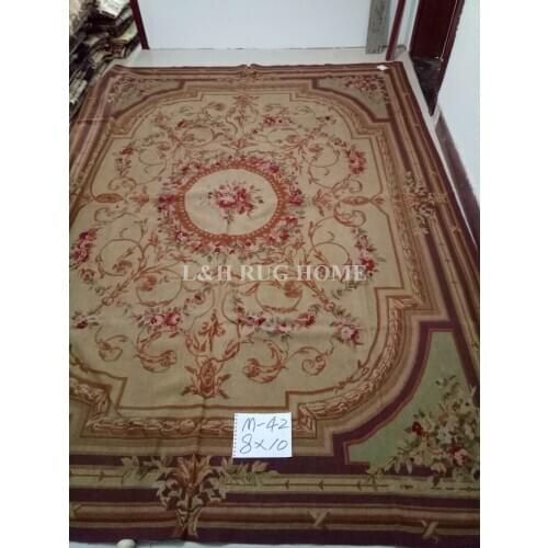 Free shipping 8'X10' antique Hand Stitched needlepoint rugs, handmade wool rugs wholesale prices NEW STORE PROMOTION