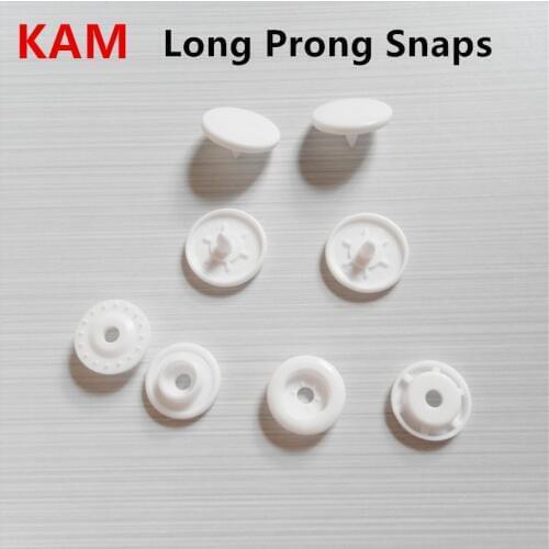 Chenkai 1000 sets T5 Size 20 Kam Long Prong Snaps Round Glossy Plastic Resin Buttons fasteners Press Stud Baby Children Snaps